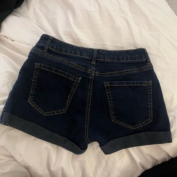 Dark Wash High Rise Denim Shorts - Picture 3 of 5